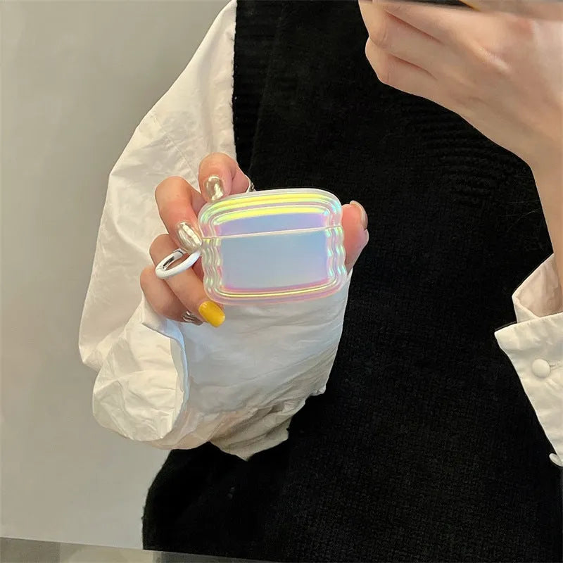 Silicone laser design case for AirPods Pro 2, Generation 3, Pro, and 1/2 models with magic laser and ring detailing