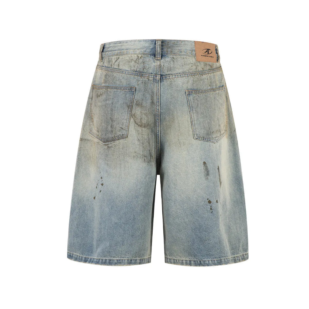 Blue washed cropped straight-leg women's denim jeans with zipper fly opening