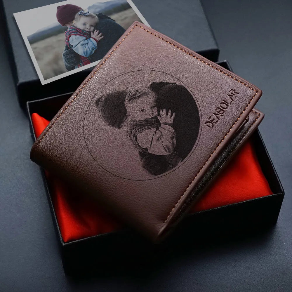 Brown genuine leather men's wallet with zipper closure showing seven organisational compartments