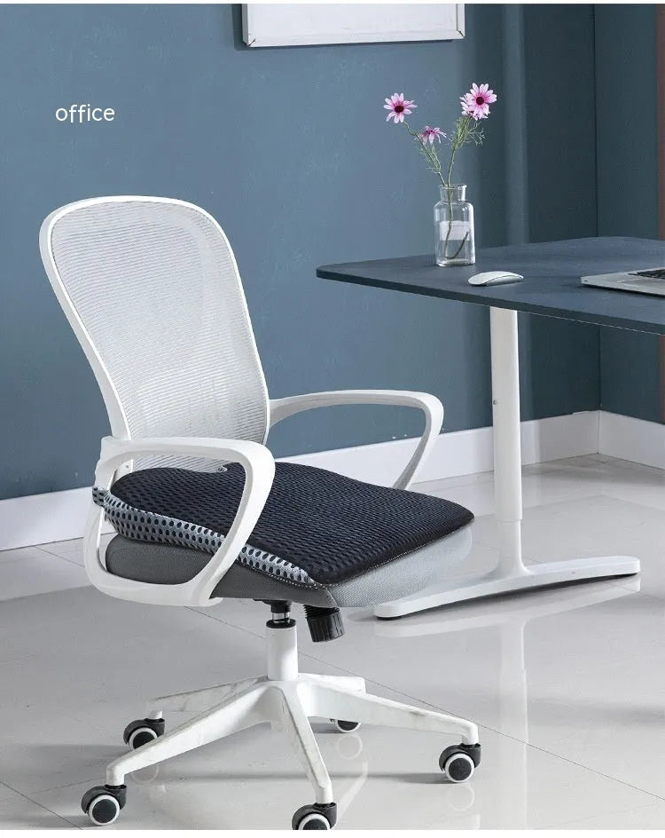 Memory foam car office cushion with adjustable strap in black, grey and creamy white colours