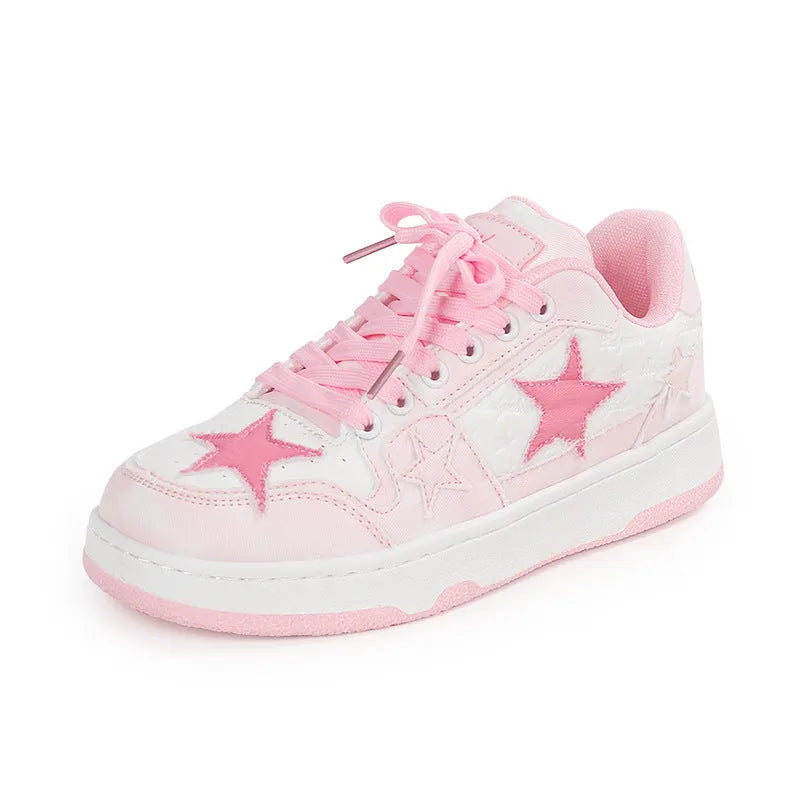 Korean-style unisex skateboard shoes in denim canvas with rubber soles