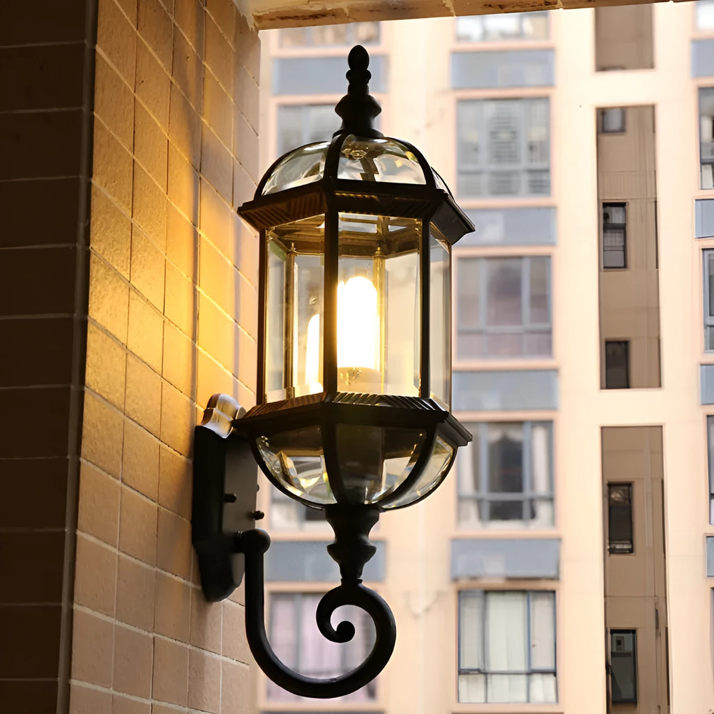 Gold aluminium three-layer eight-inch outdoor waterproof wall lamp for courtyard decoration