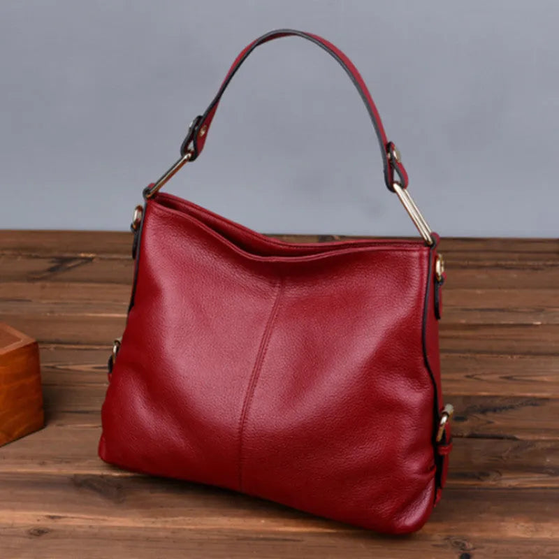 Genuine leather vertical square crossbody bag with multiple zipped compartments in various colour options