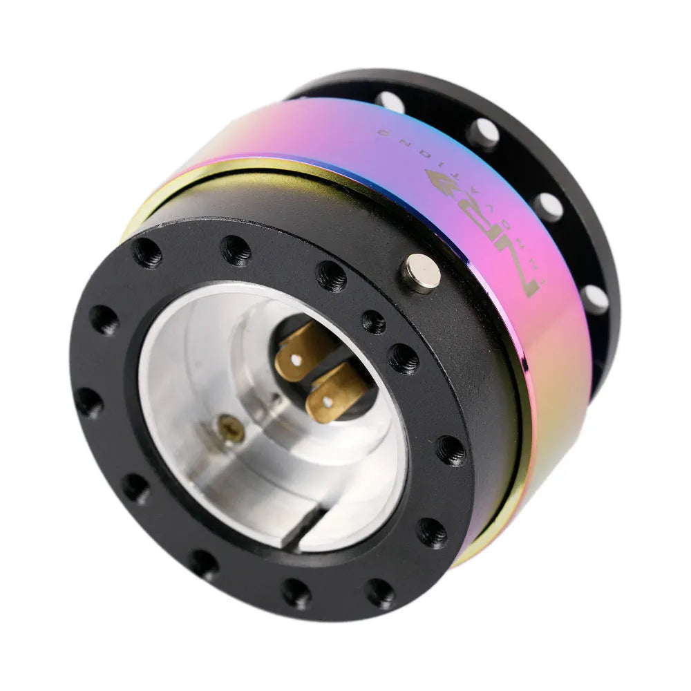 Car quick-release steering wheel adapter with colourful finish and heightening insole