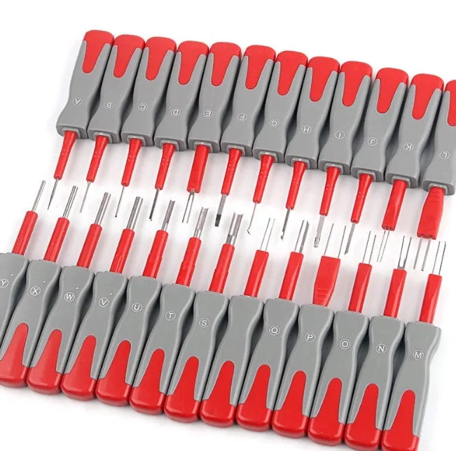 25-piece car terminal removal tool set in plastic storage case for automotive electrical repair