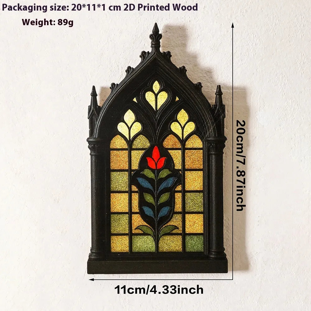 Black wooden Gothic arch door frame wall rack in one of three colour finishes: BS4468, Bs4574, or MS11003.