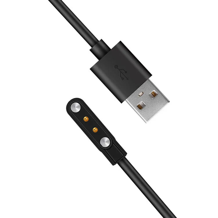 Black magnetic USB smart watch charger, 8cm x 4cm x 1cm, with 100cm or 60cm cable