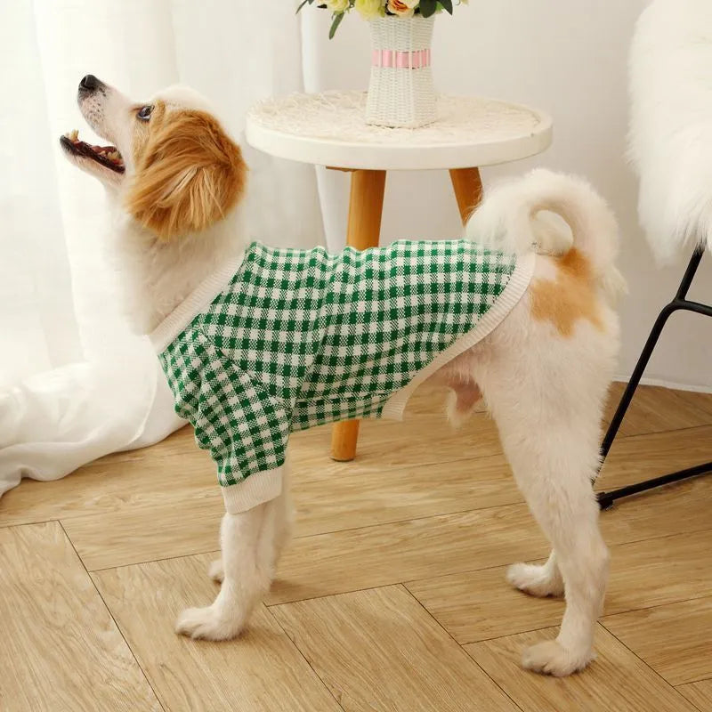 High collar windproof fashion sweater dog clothes in wool, available in six colours and five sizes