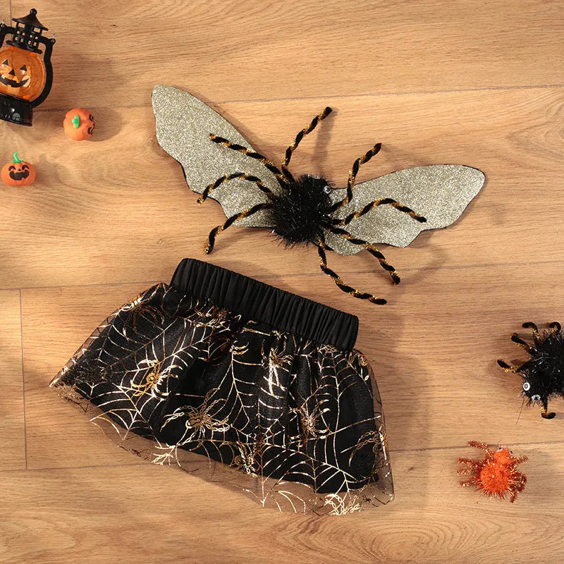 Polyester dog Halloween costume suit shown in a single colour, available in sizes S, M, L, and XL.
