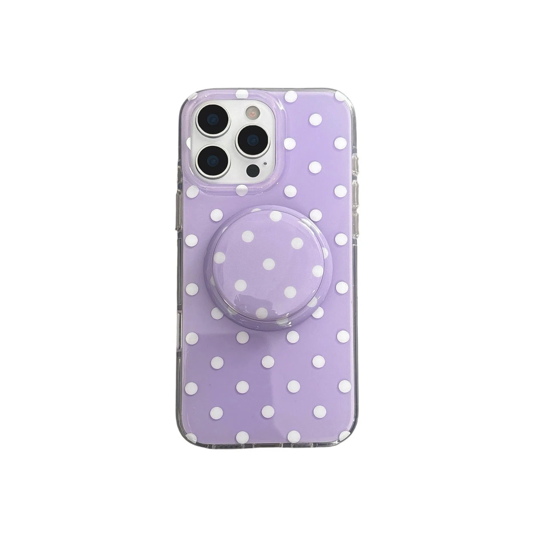 Polka dot phone case with magnetic bracket for Apple iPhone Pro Max models in black