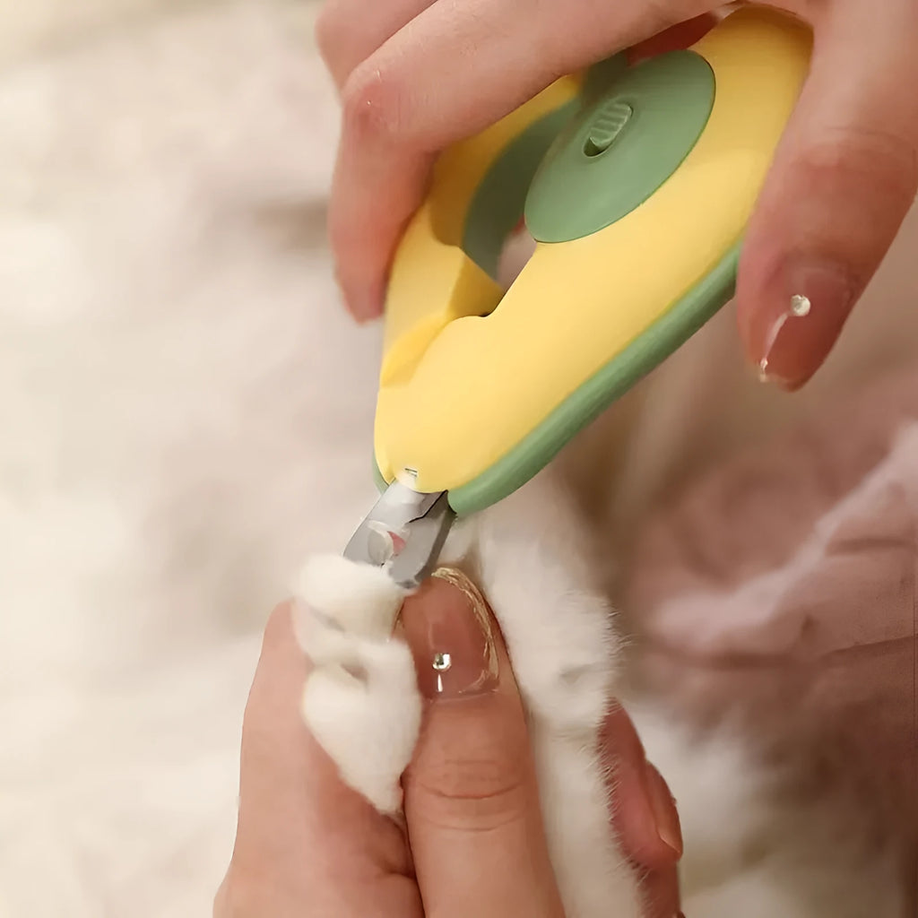 Green LED pet nail clipper for trimming small dog and cat claws