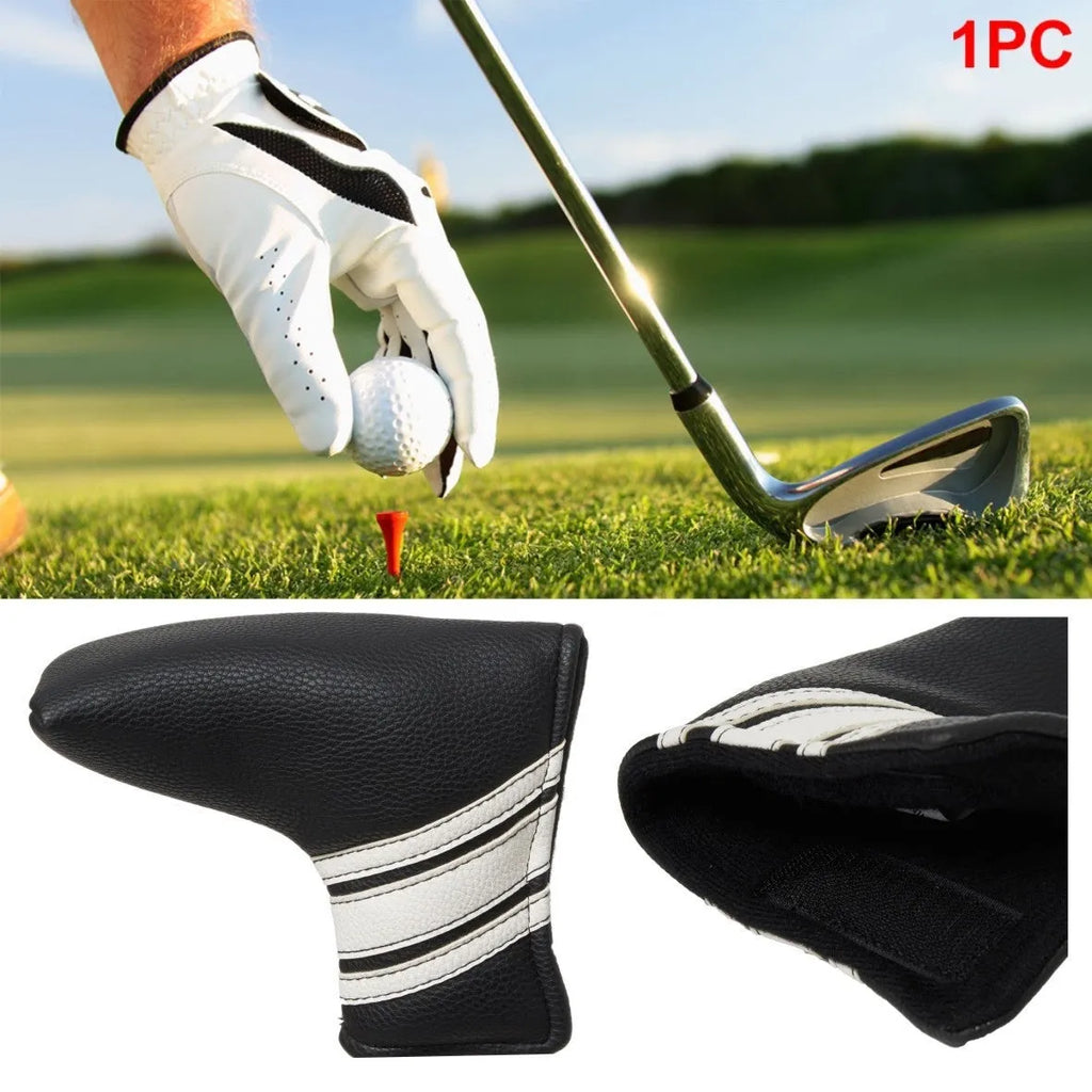 Black PU leather golf push rod cover for protecting club shafts