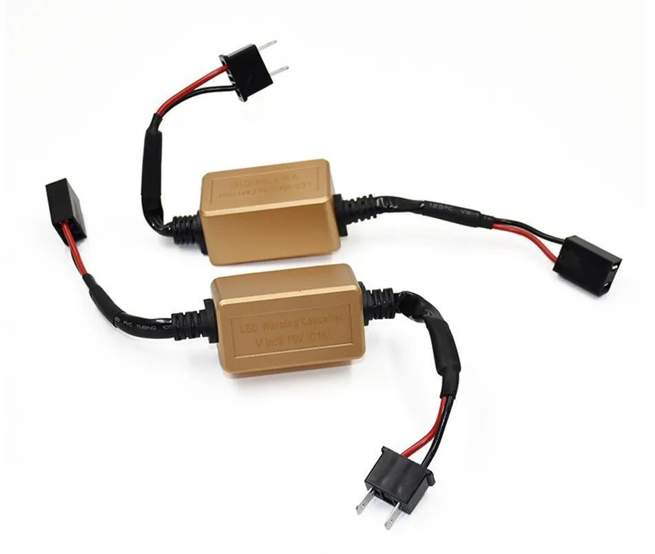 Black alloy LED car headlight Canbus decoder for H1 H4 H7 H11 H13 bulbs.