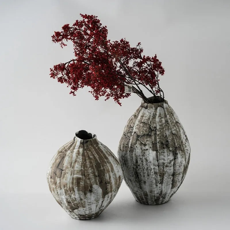 Hand-painted white porcelain ceramic vase in New Chinese style, available in eight sizes for decorative display