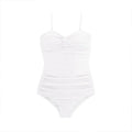 Women's black suspender-style jumpsuit one-piece swimsuit with high-waist slimming design