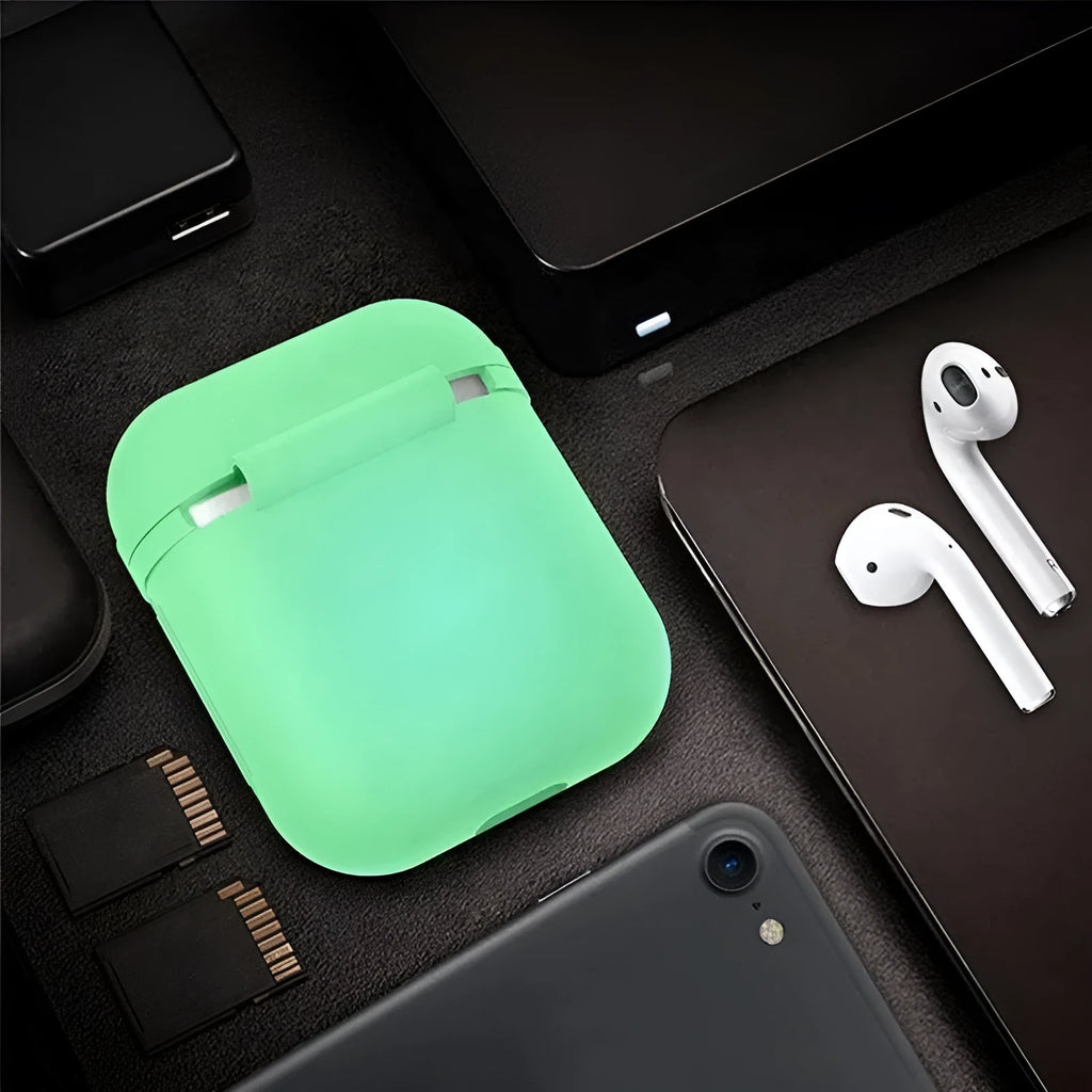 Luminous silicone flip-top protective case for AirPods wireless earphones