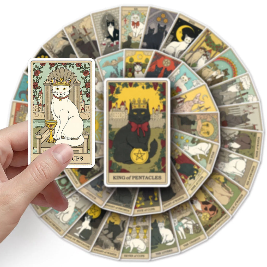 Creative Graffiti personalised 78 tarot card sticker set in cute style for waterproof luggage decoration