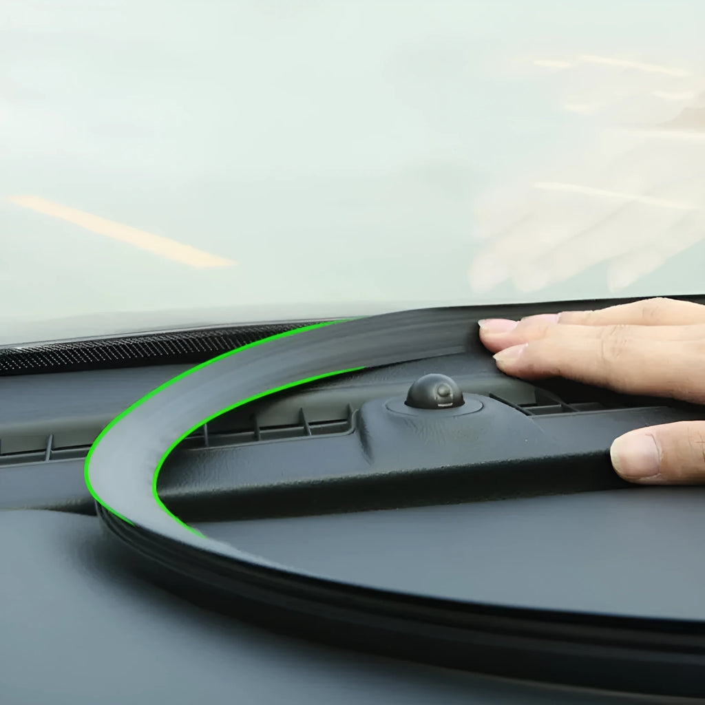 Silicone dashboard seal strip for Outlander car, showing length and double-sided card slots.