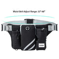 Black nylon outdoor pet training waist bag with attached dog leash and collar set