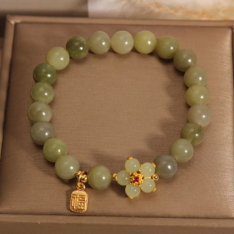 Women's casual bracelet in grey jade colour with alloy construction and adjustable fastening