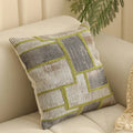 Square 45cm jacquard sofa cushion with woven plant and flower pattern in retro Nordic style.
