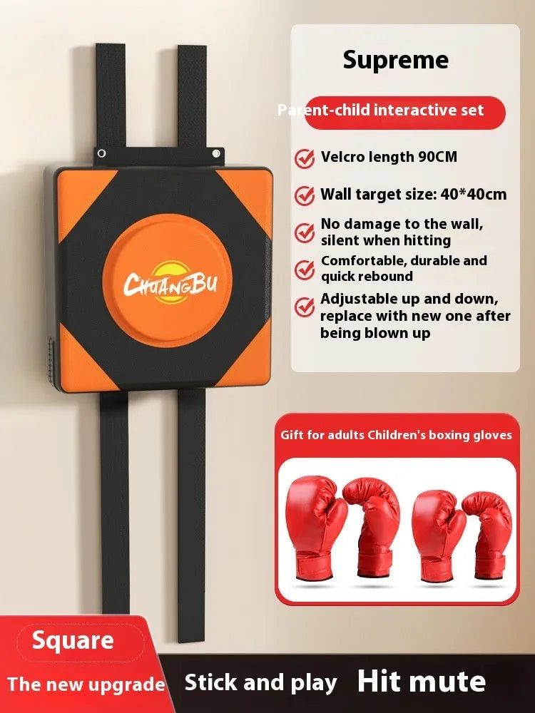 Wall-mounted boxing sandbag target hanging for home training with PU leather construction