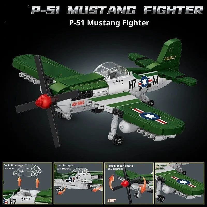 Building blocks Mosquito Bomber aircraft model 526 pieces blue for teenagers