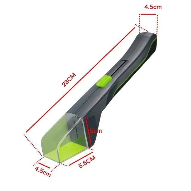 Green handheld insect catcher for garden pest control with plastic construction