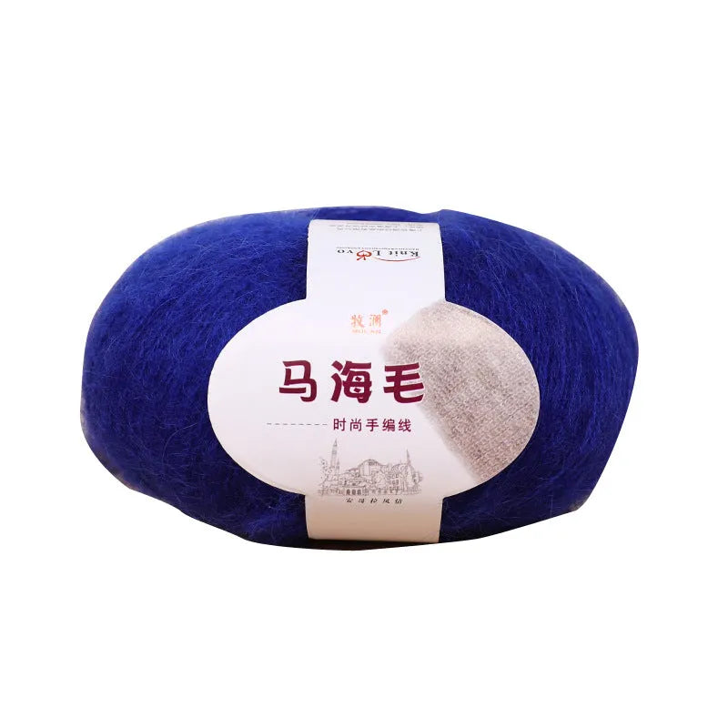 Mohair scarf DIY weaving kit with wool ball in multiple colour options
