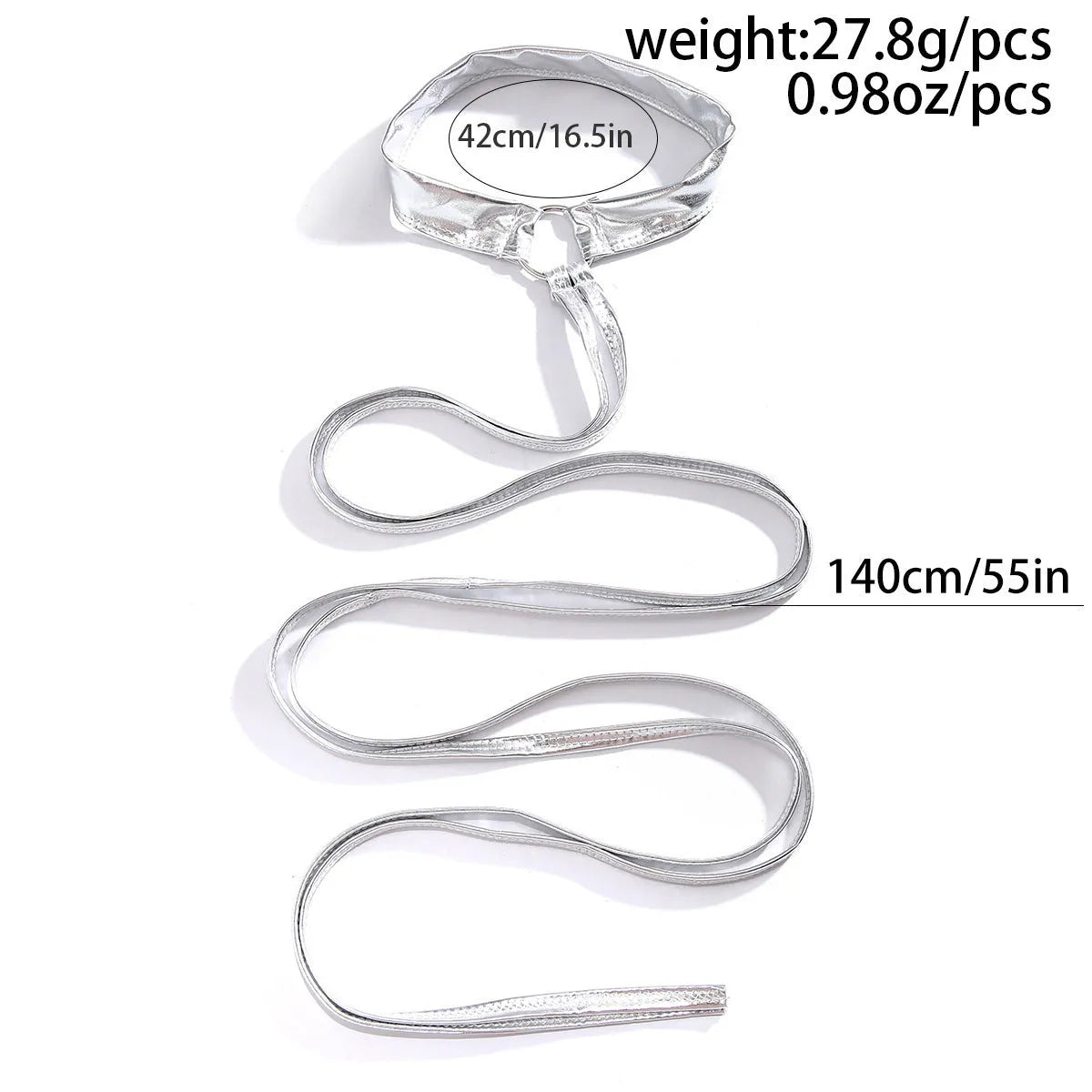 Silver alloy thigh chain jewellery with lace-up cross design and geometric shapes
