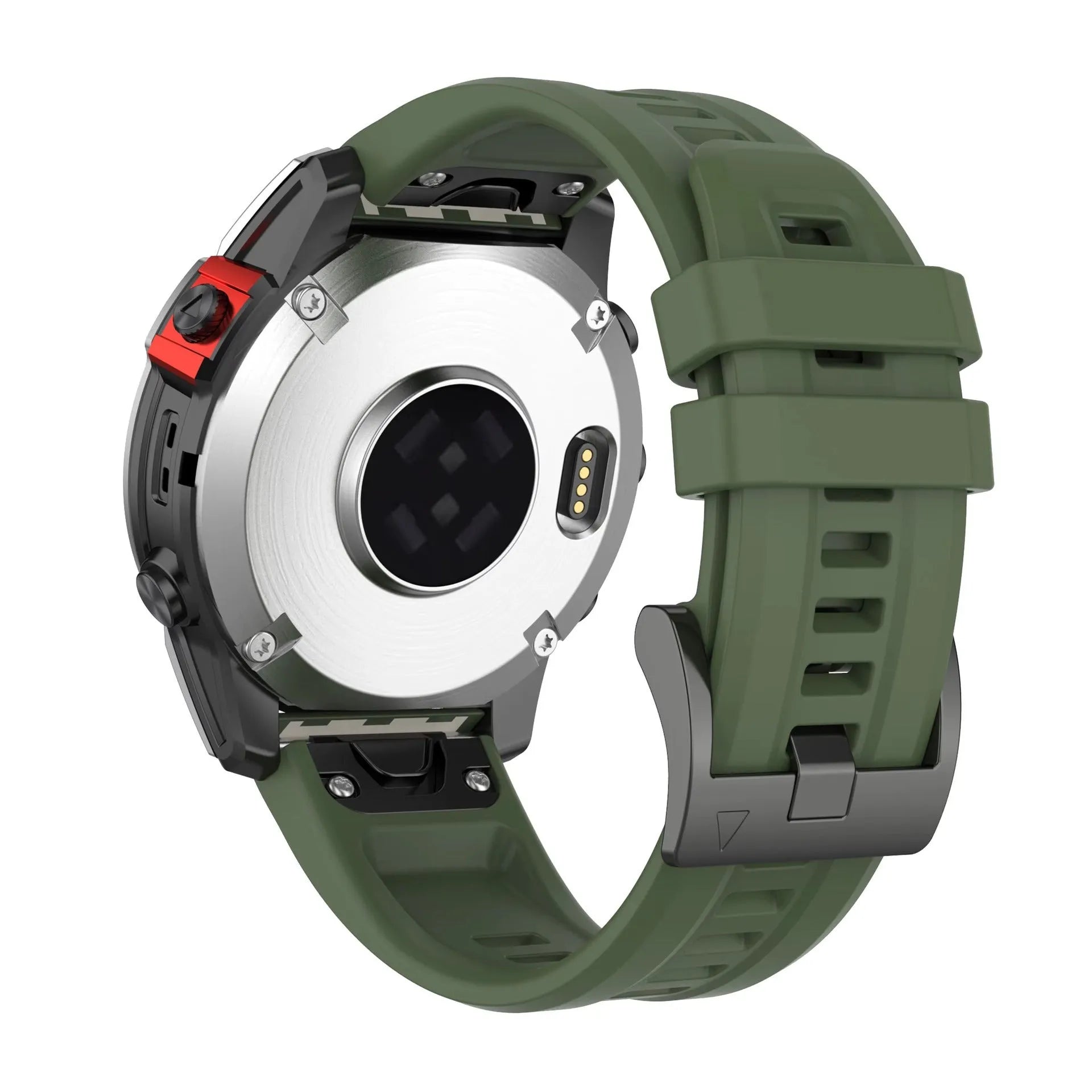Jiaming Fenix7 quick release silicone watchband in multiple colours and sizes on a watch case.