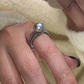 Adjustable open copper ring with geometric design for women's jewellery