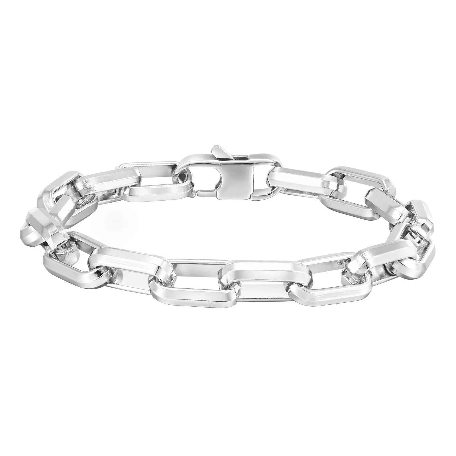 Men's simple square chain titanium steel bracelet in four colour options