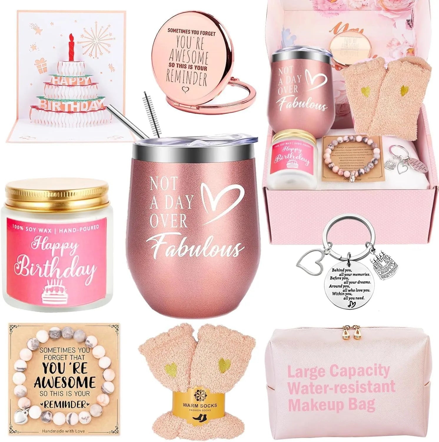 Aromatherapy candle bath gift box with soy wax candles and bubble bath products in modern simplicity design
