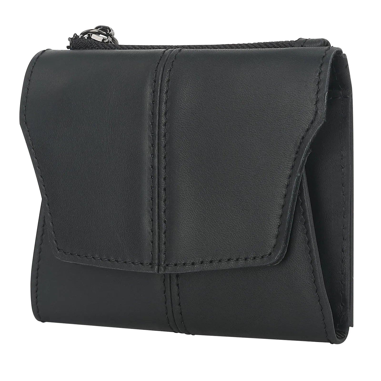 Genuine cowhide leather coin purse with stitching details in six colour options