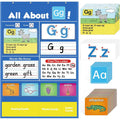 Children's alphabet learning chart with word cards, letter cards, picture cards and educational songs