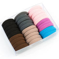Black root towel hair rings high elastic bulk pack medium 4cm large 5.2cm black mixed colours