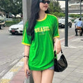 Women's slim fit t-shirt with geometric 3D pattern in polyester milk silk fabric