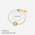 Sunflower Series gold geometric chain necklace and bracelet jewellery set for women