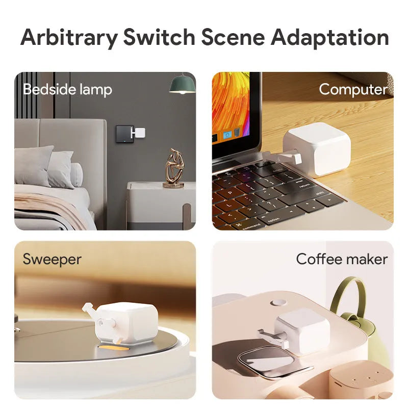 White Bluetooth rocker arm finger robot remote control device measuring 53x29x14mm