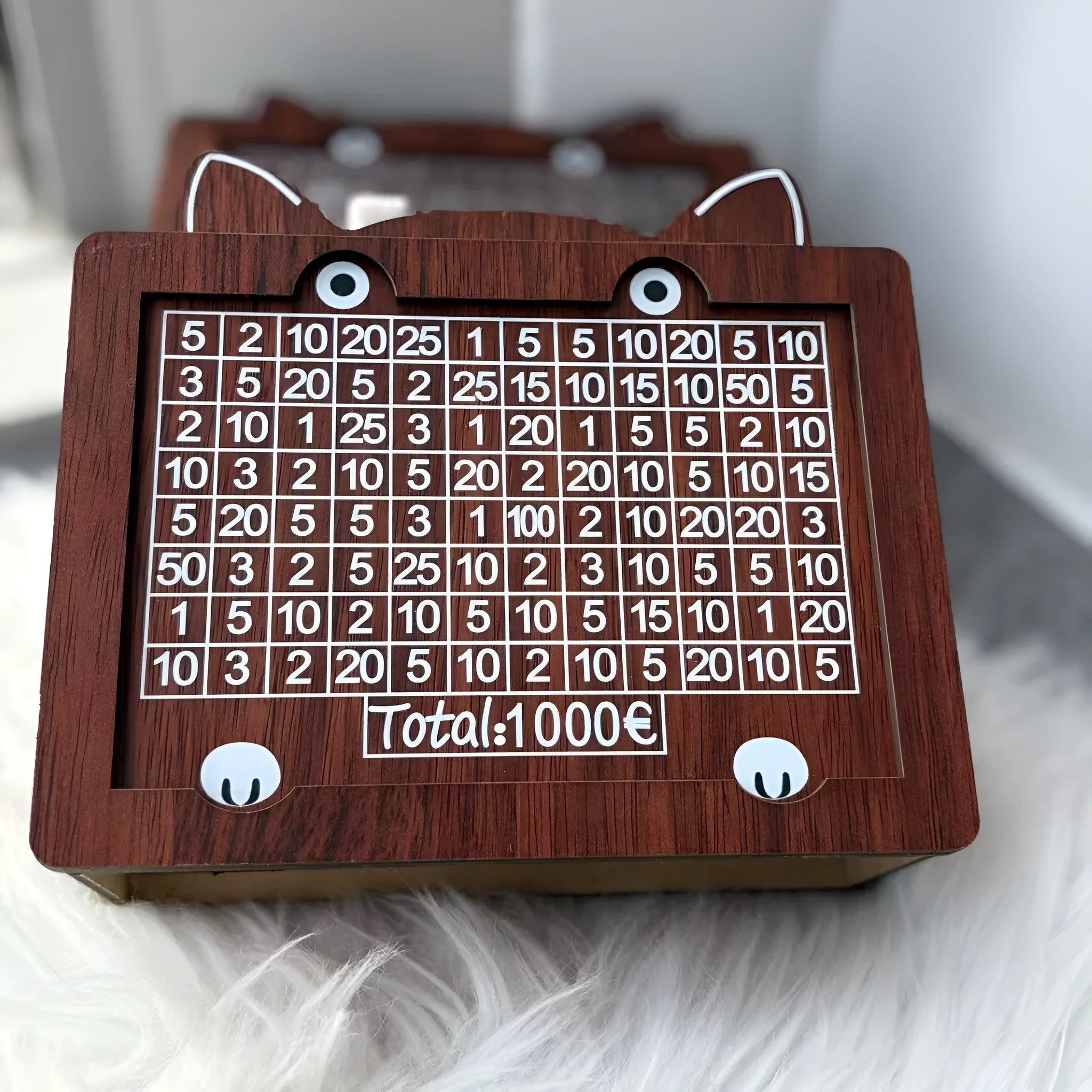 Wooden digital coin bank with LED electronic counter display in currency library design