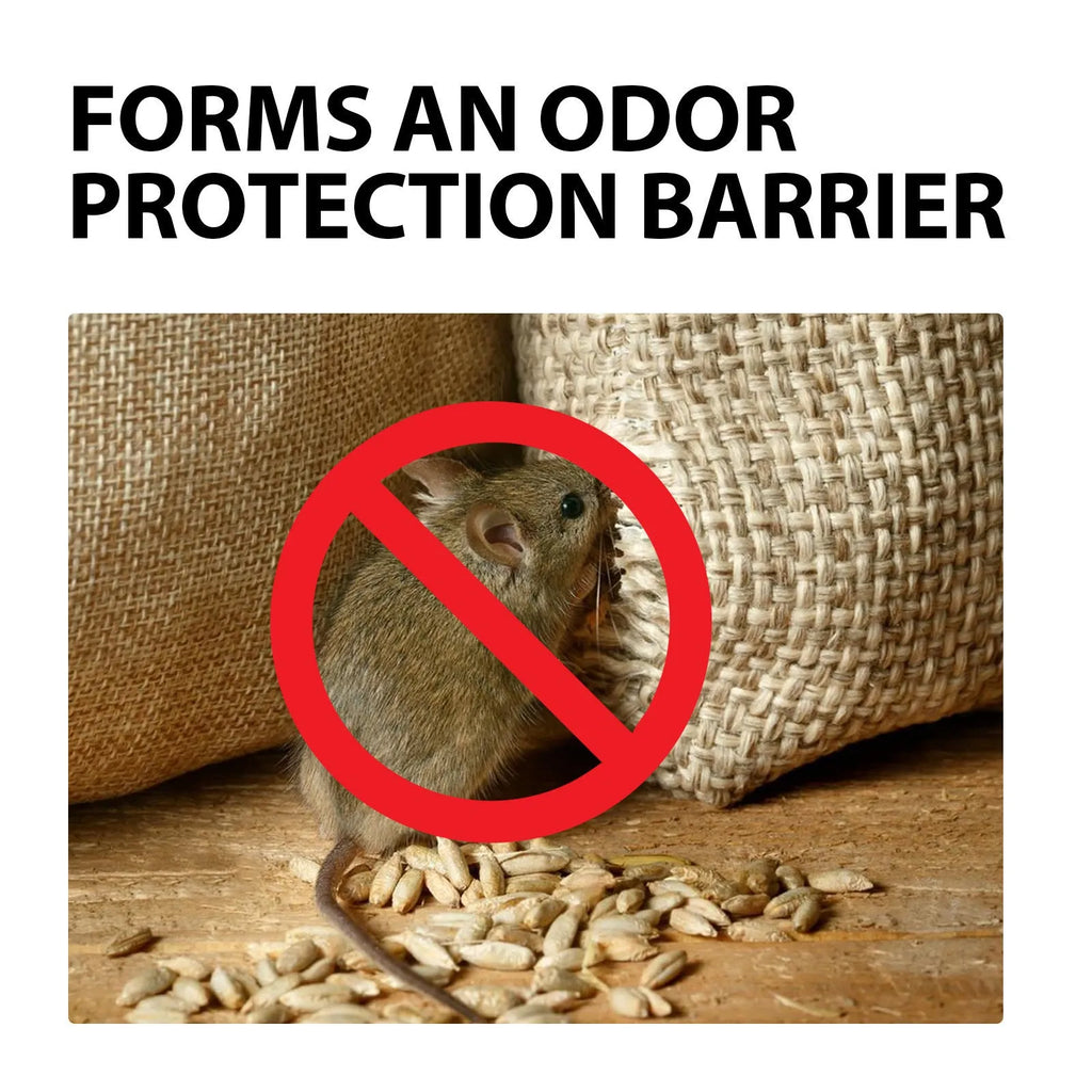 60ml bottle of natural rat repellent spray with essential oils of clove, peppermint, camphor and chilli.