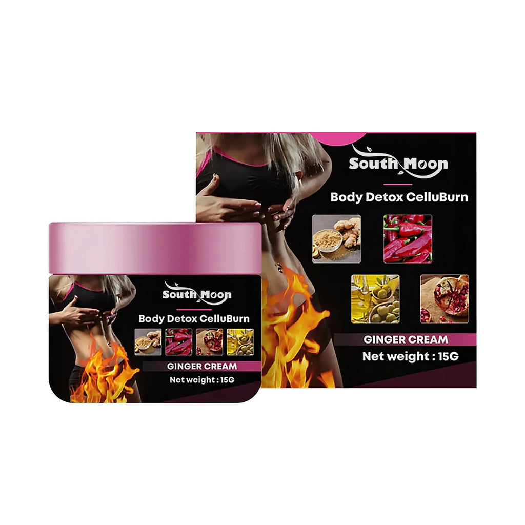 15g ginger thigh slimming cream with olive oil and hyaluronic acid in compact packaging