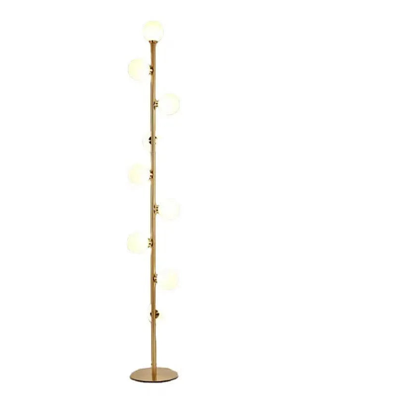 Minimalist Nordic floor lamp with wrought iron and glass construction, 154cm tall with 23cm base