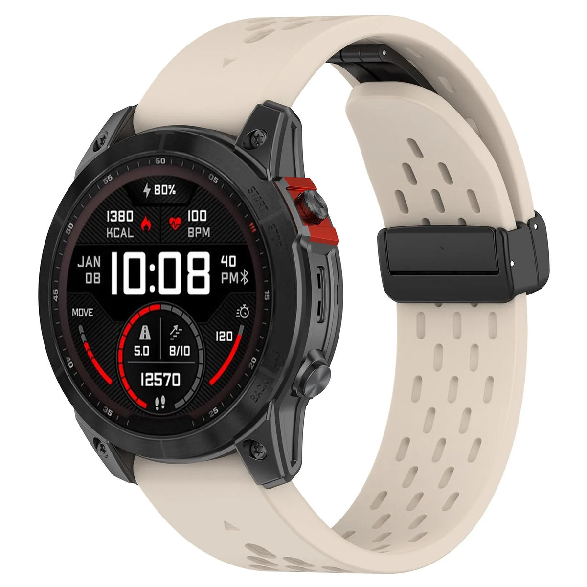 Quick release silicone watch strap for Garmin Fenix 8 and Fenix 7 Pro in multiple colours