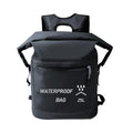 Black 25-litre waterproof outdoor backpack with 500D mesh for swimming and rafting