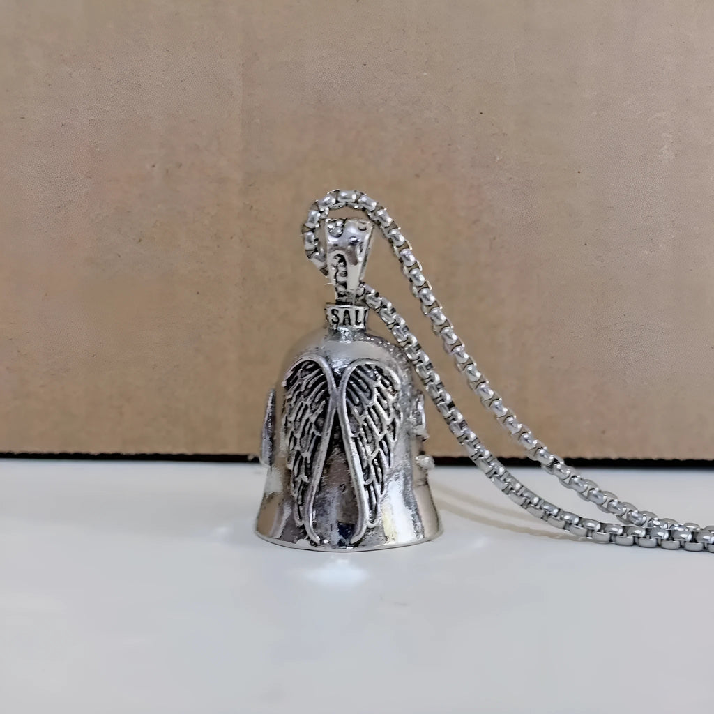 Angel feather necklace and keychain set in alloy with vintage electroplated finish