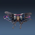 Purple temperature change butterfly rhinestone pendant necklace with colour-transitioning properties