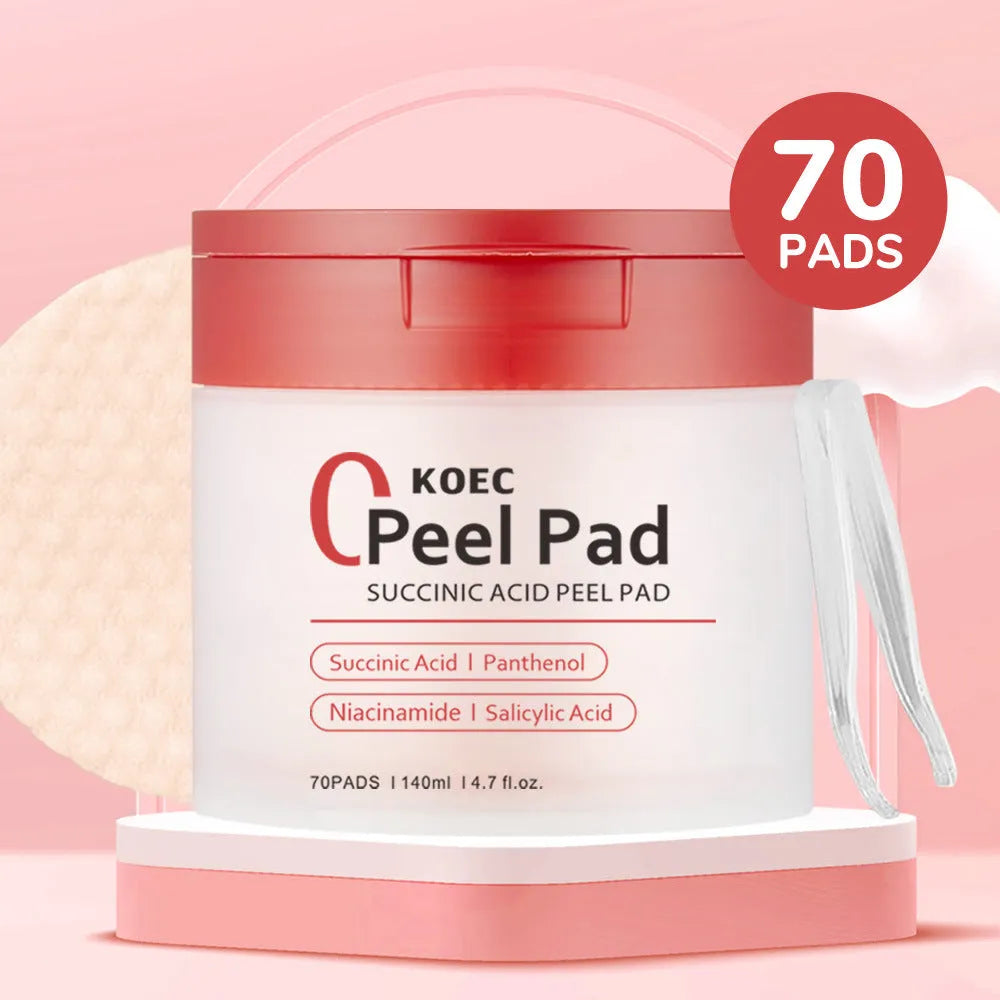 KOEC Salicylate Clean Cotton Sheet pore exfoliating pads in packaging with tweezers