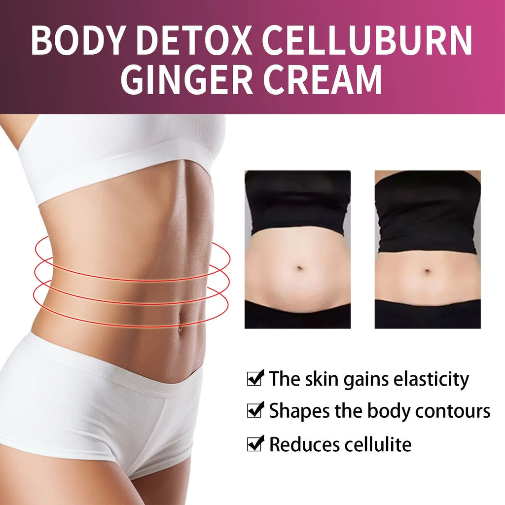 15g ginger thigh slimming cream with olive oil and hyaluronic acid in compact packaging